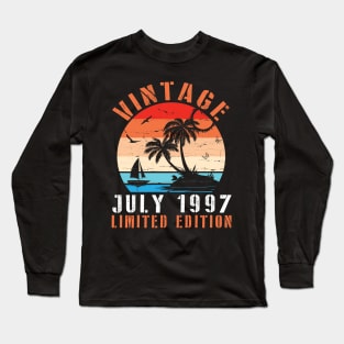 Vintage July 1997 Ltd Edition Happy Birthday Daddy Mom Uncle Brother Husband Cousin Son 23 Years Old Long Sleeve T-Shirt